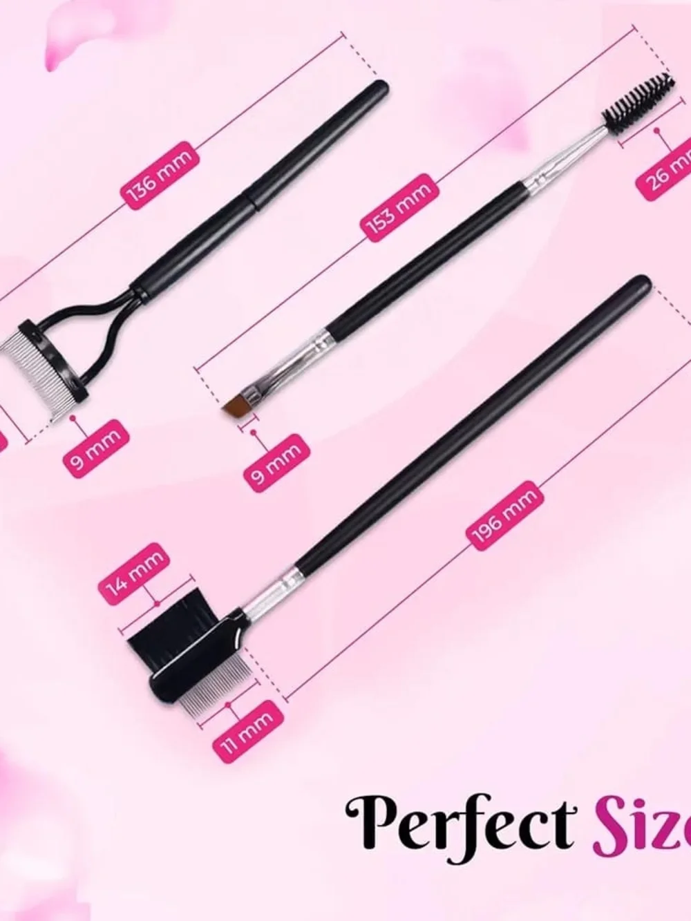 Pack Of 5 - Eye Brows & Lashes Grooming Brush Set - Pink 5x Boxes Only $30